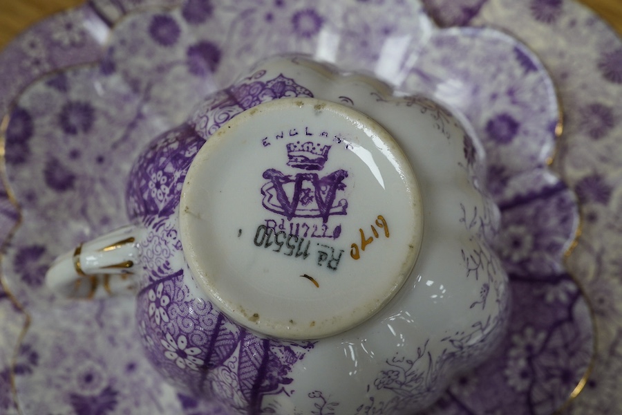 A Victorian Wileman Foley (early Shelley) part teaset. Condition - fair